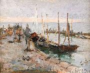 Elisabeth Keyser Fangsten bargas - Arildslage oil painting